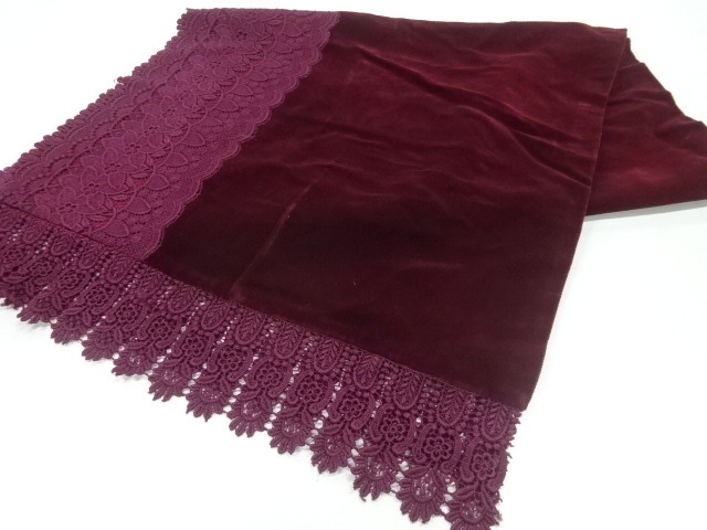 ビロードレース草花模様ショール